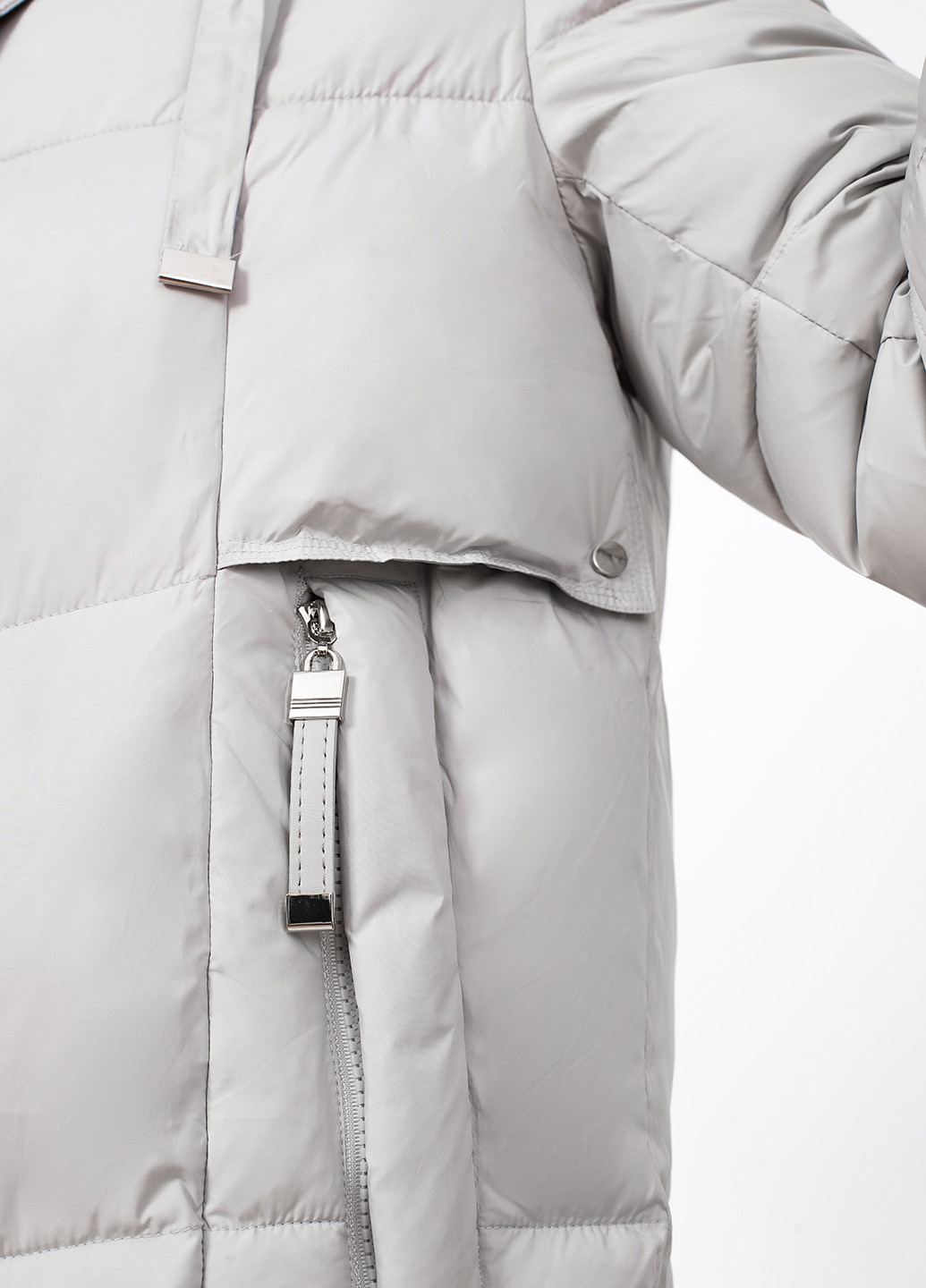 Светло-серая зимняя куртка куртка-пальто Peercat