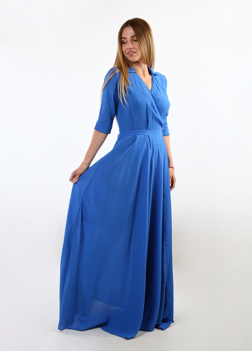 Синее кэжуал платье InDresser однотонное