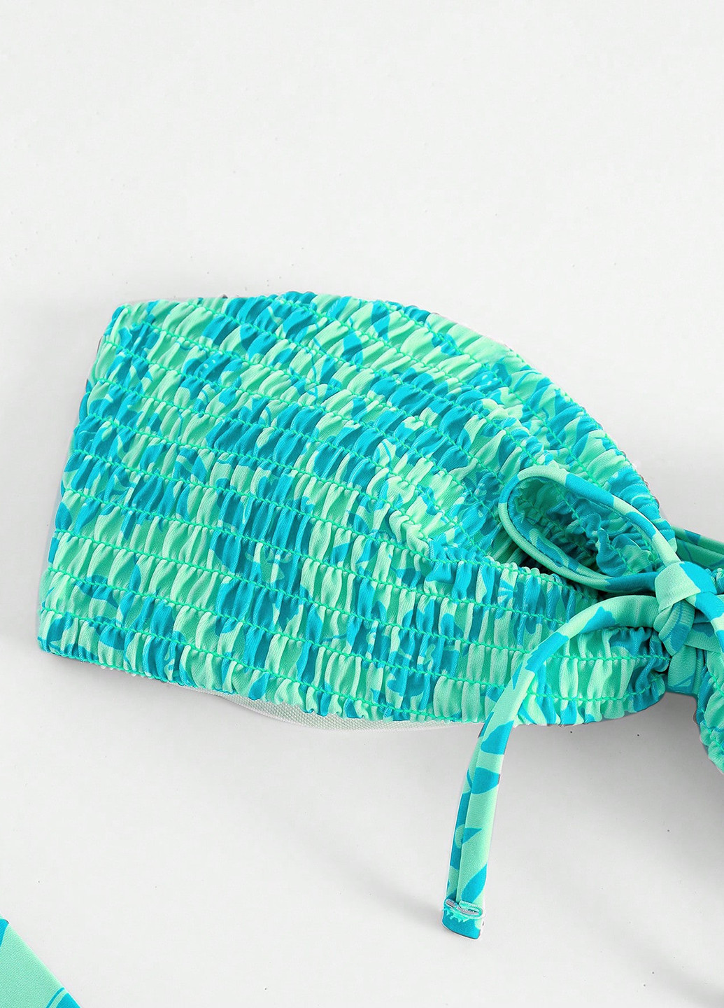 Бірюзовий літній купальник (ліф, трусики) бандо, роздільний SHEIN