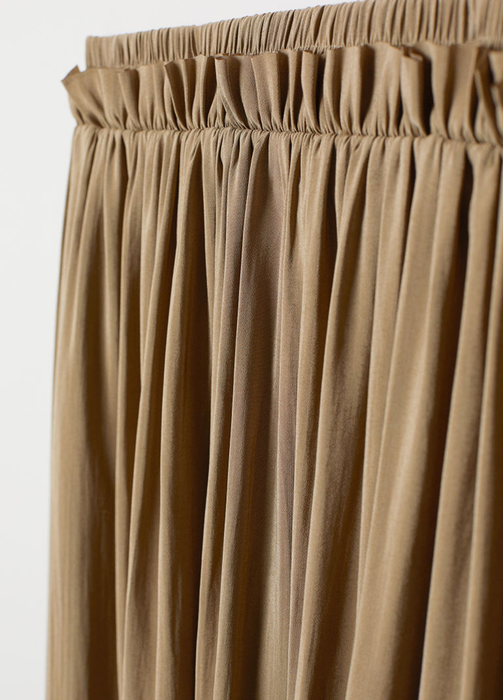 Песочная кэжуал однотонная юбка H&M с высокой талией
