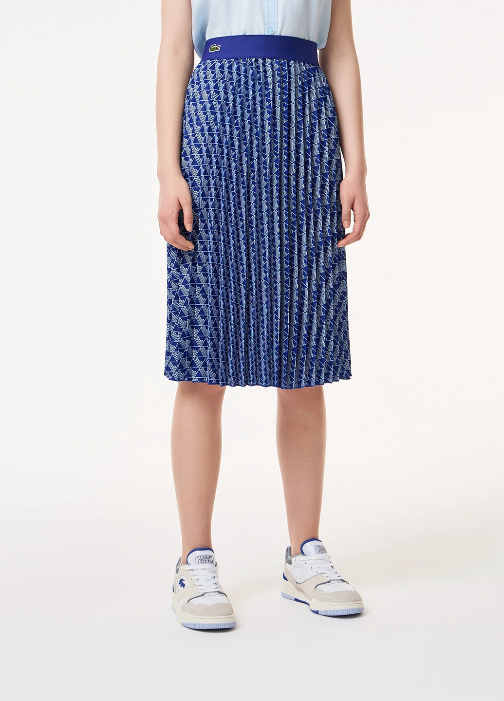 Синяя кэжуал с геометрическим узором юбка Lacoste плиссе