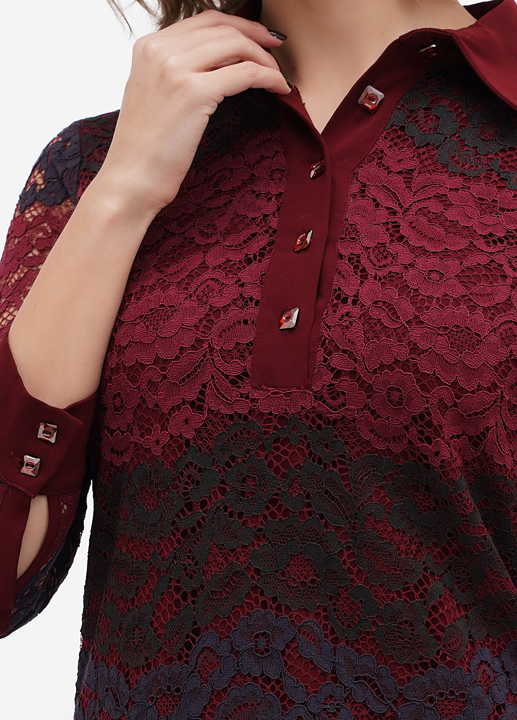 Бордова кежуал сукня футляр Sassofono колор блок