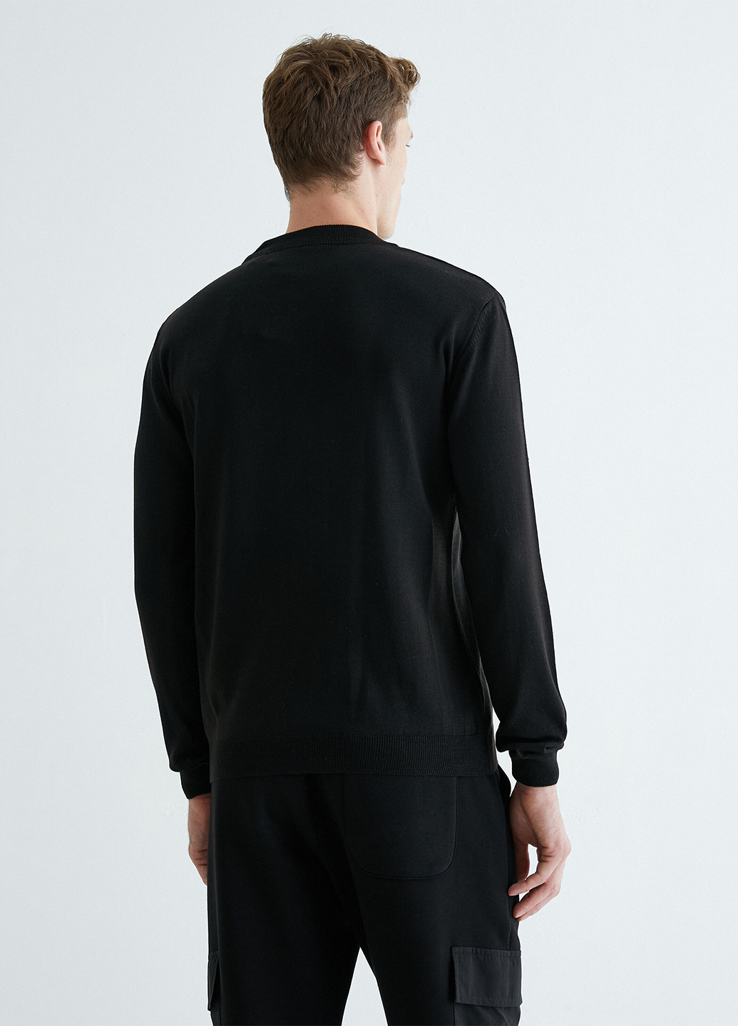 Чорний світшот KOTON однотонний без декору (263607307)