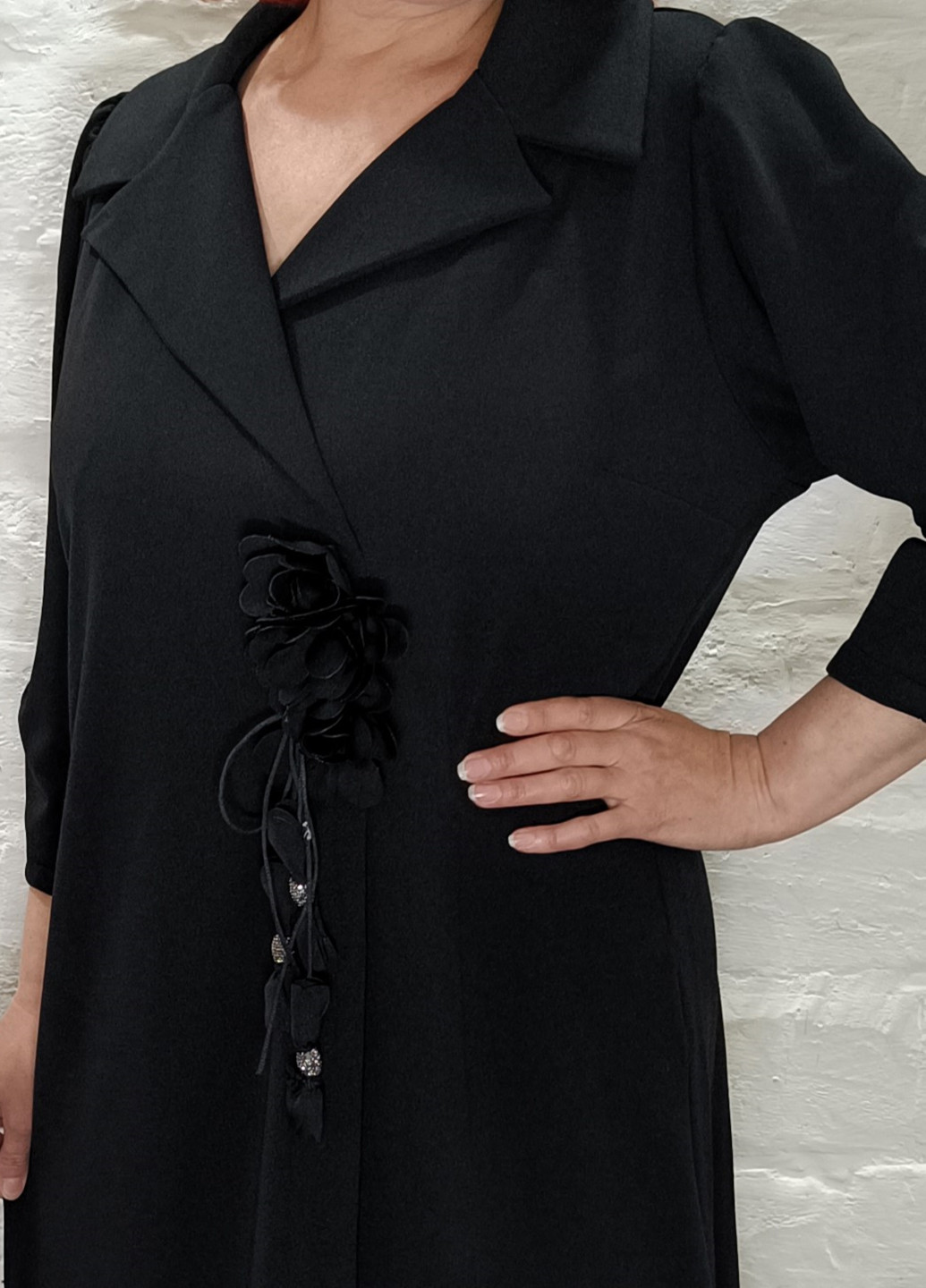 Черное кэжуал, вечернее платье платье-жакет Darkwin однотонное