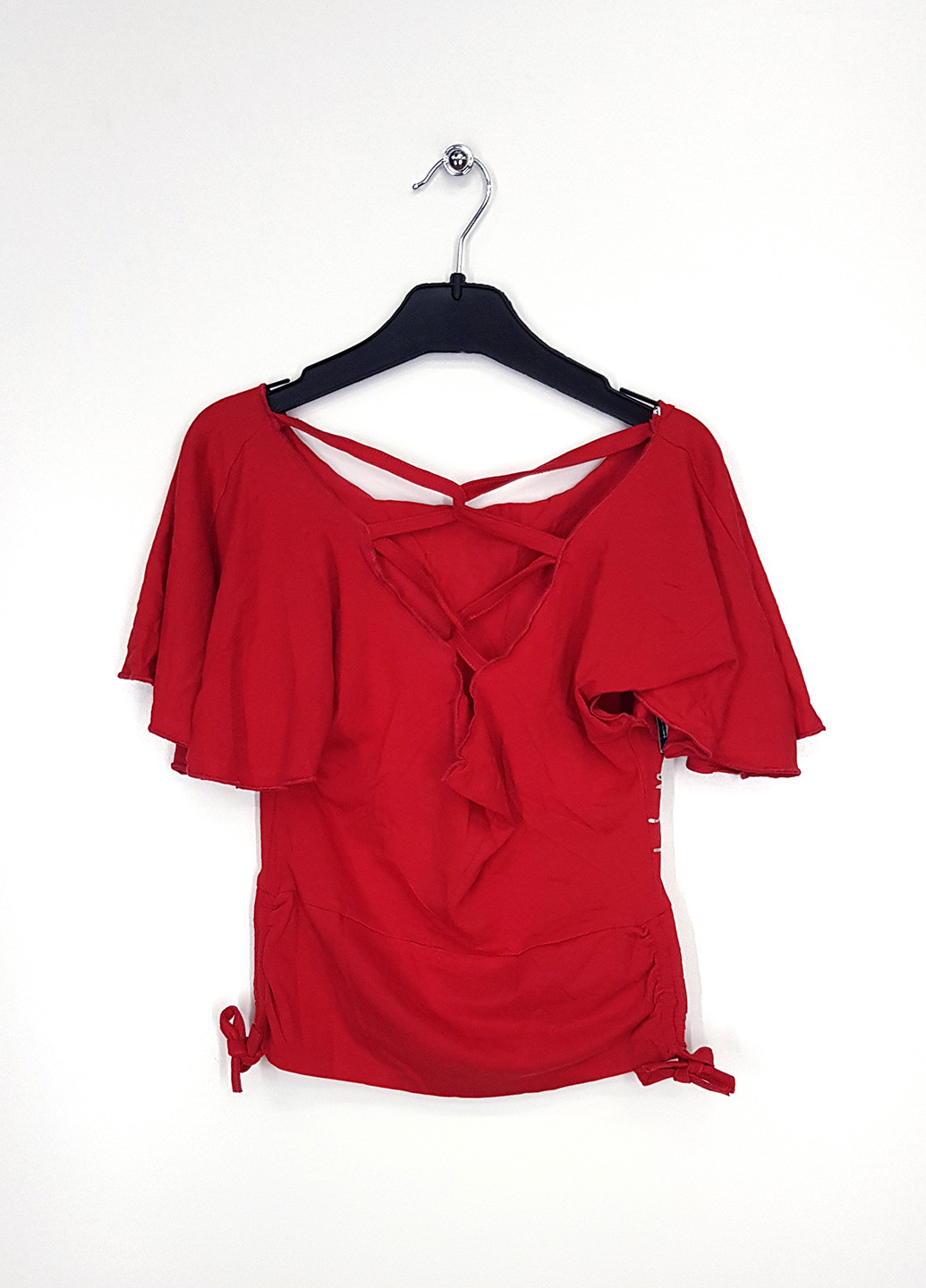 Красная однотонная блузка Puledro летняя