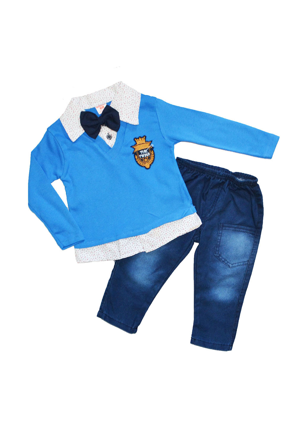 Блакитний демісезонний комплект (лонгслів, джинси) Payes