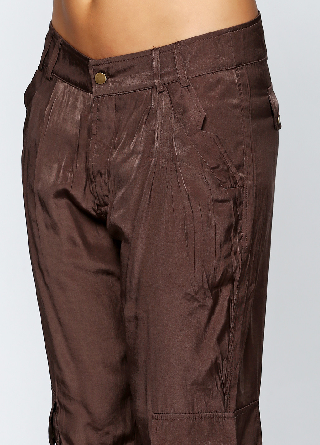 Коричневые кэжуал демисезонные со средней талией брюки Vero Moda