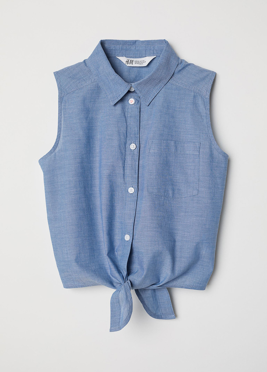 Голубая меланж блузка H&M летняя