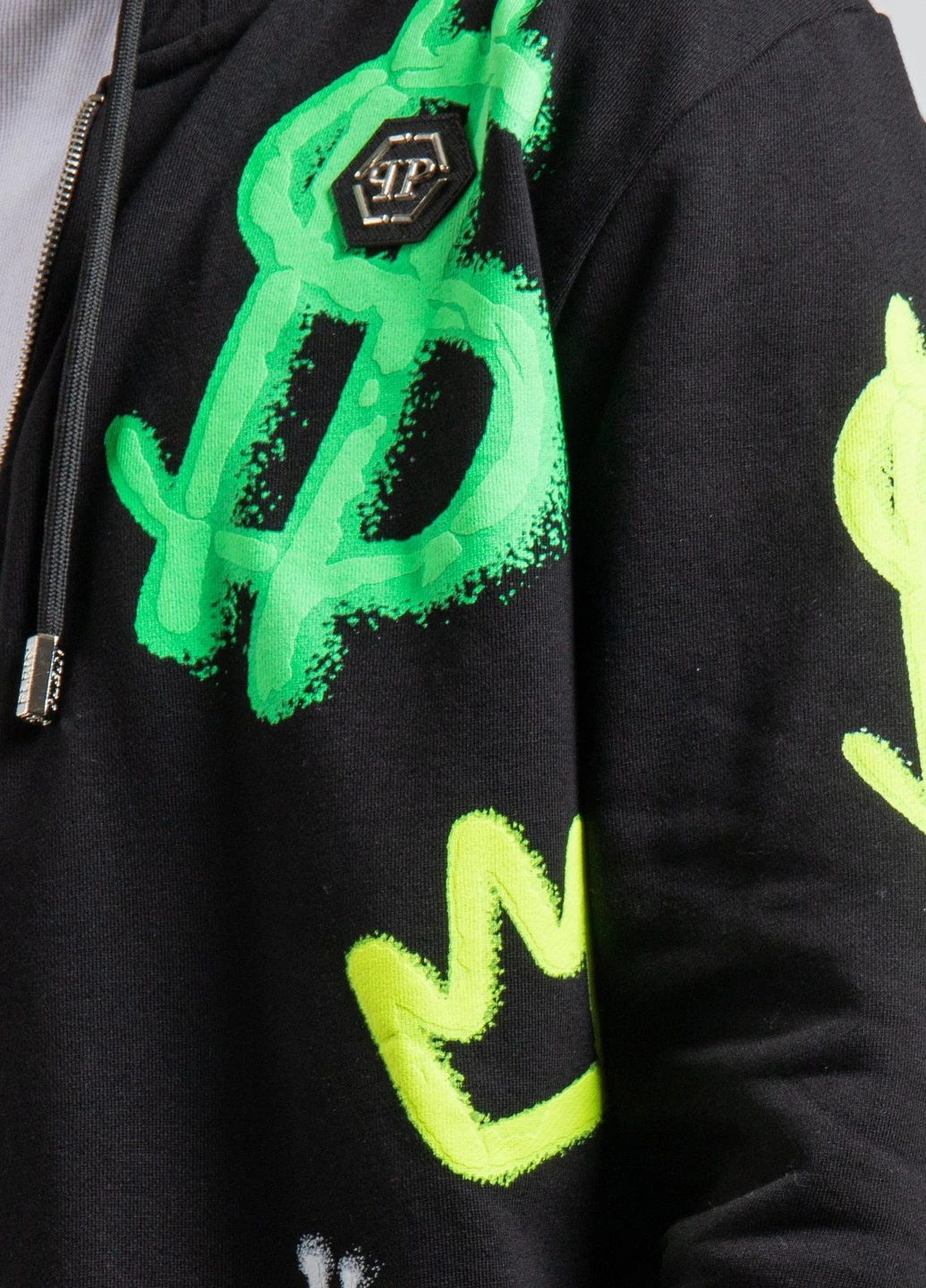 Черное худи на молнии из коллекции DOLLAR Philipp Plein (251176498)