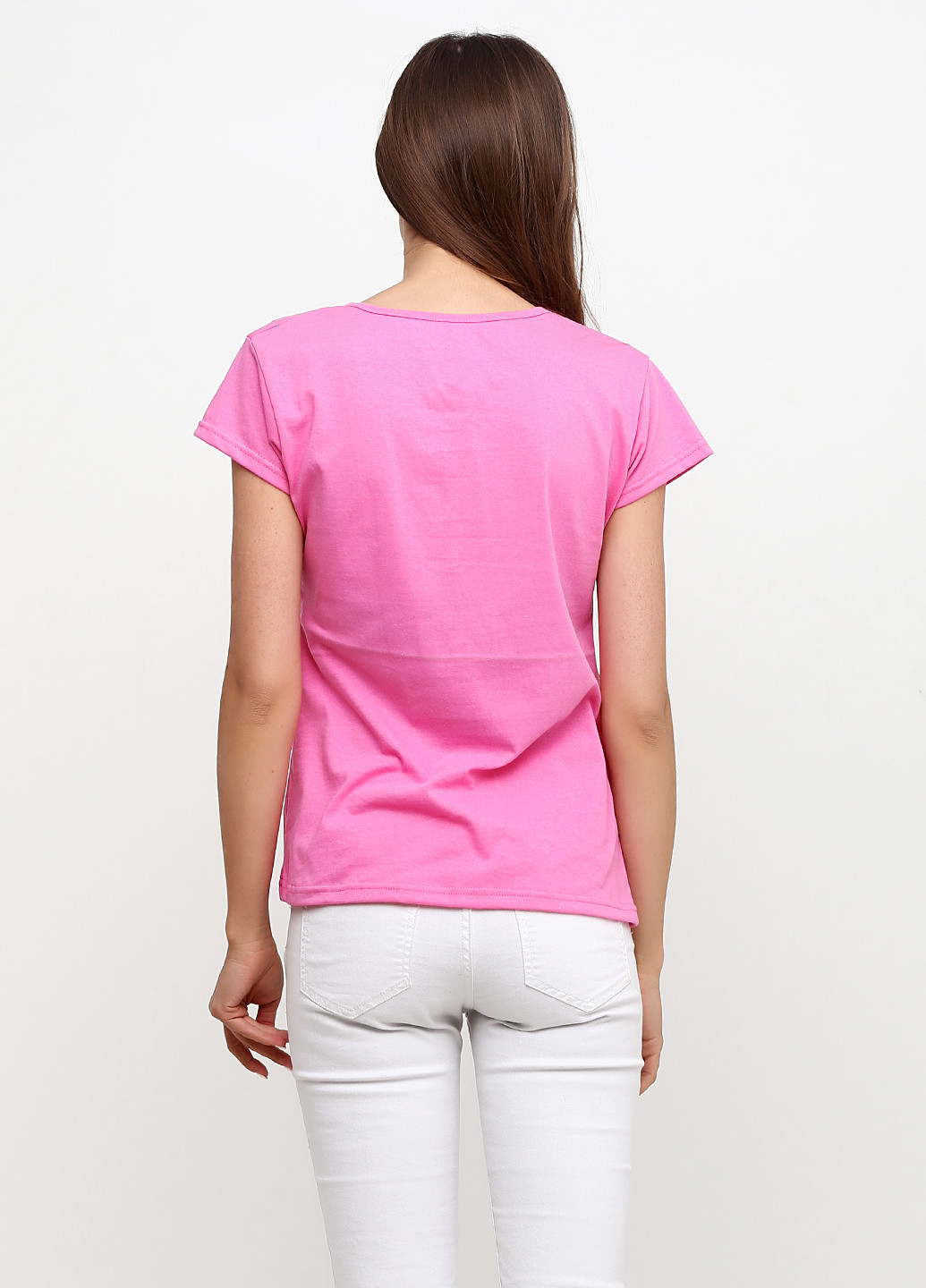Розовая летняя футболка с коротким рукавом Shik
