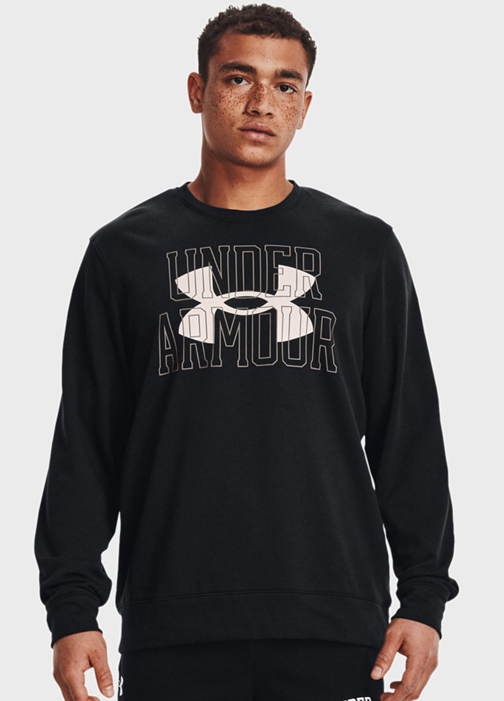 Under Armour свитшот логотип черный спортивный хлопок, трикотаж