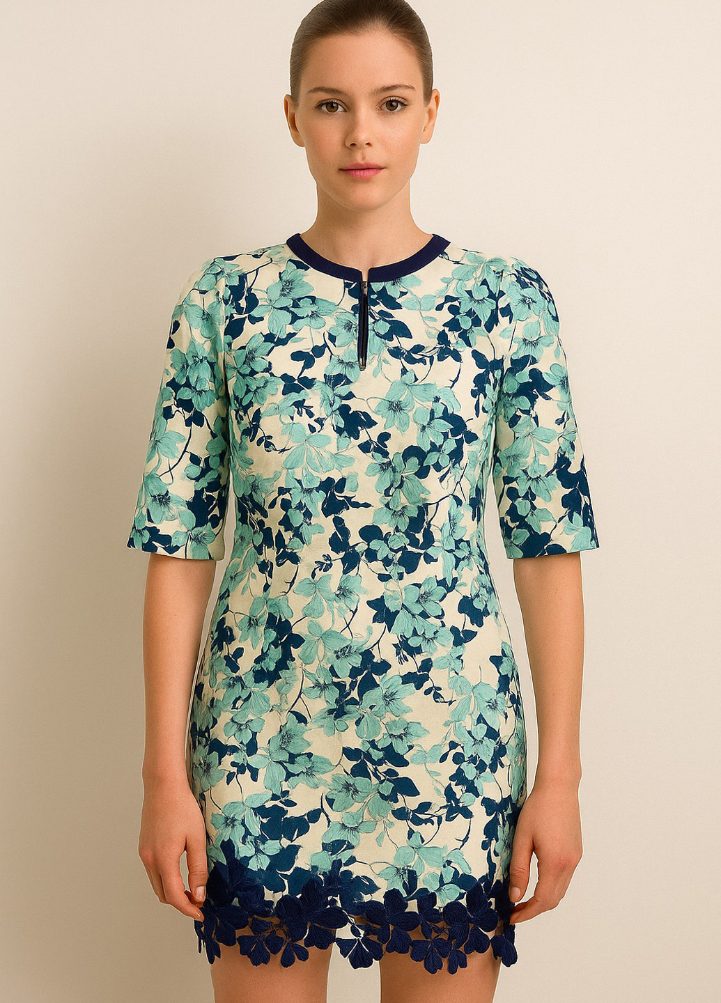 Комбінована кежуал сукня футляр Sassofono з квітковим принтом