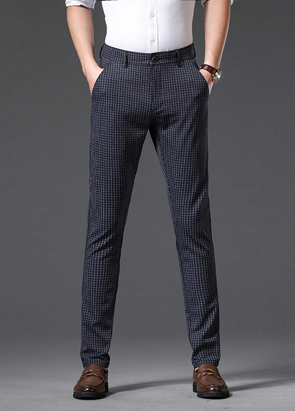 Комбинированные кэжуал, классические демисезонные зауженные брюки SHEIN