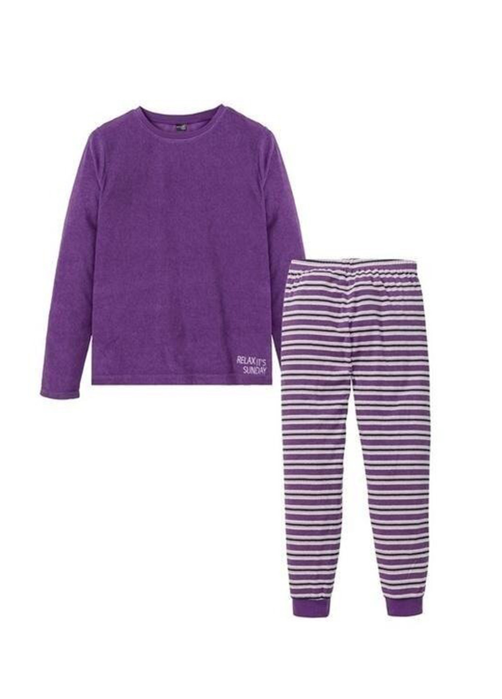 Фиолетовая всесезон пижама (лонгслив, брюки) лонгслив + брюки Esmara