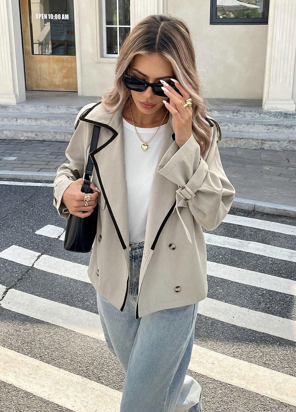 Плащ SHEIN на гудзиках демісезон (340108940)