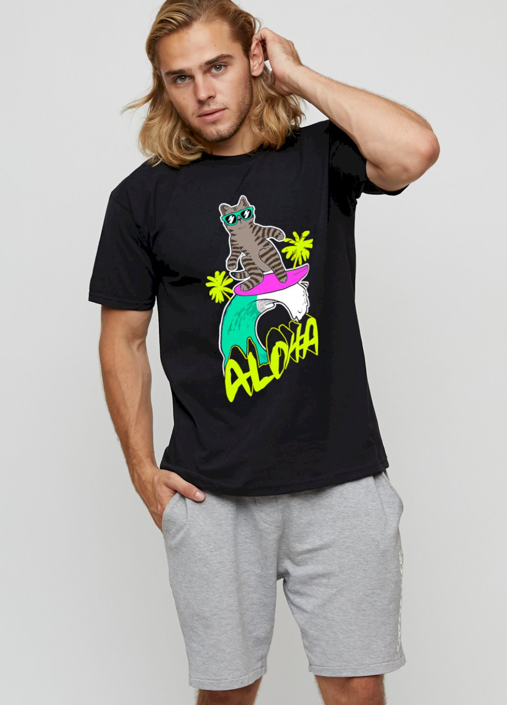 Черная футболка мужская basic /air print/ YAPPI