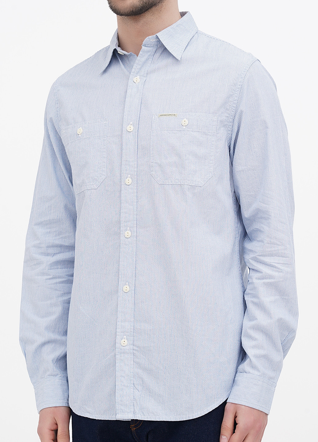 Светло-голубой кэжуал рубашка в полоску Ralph Lauren