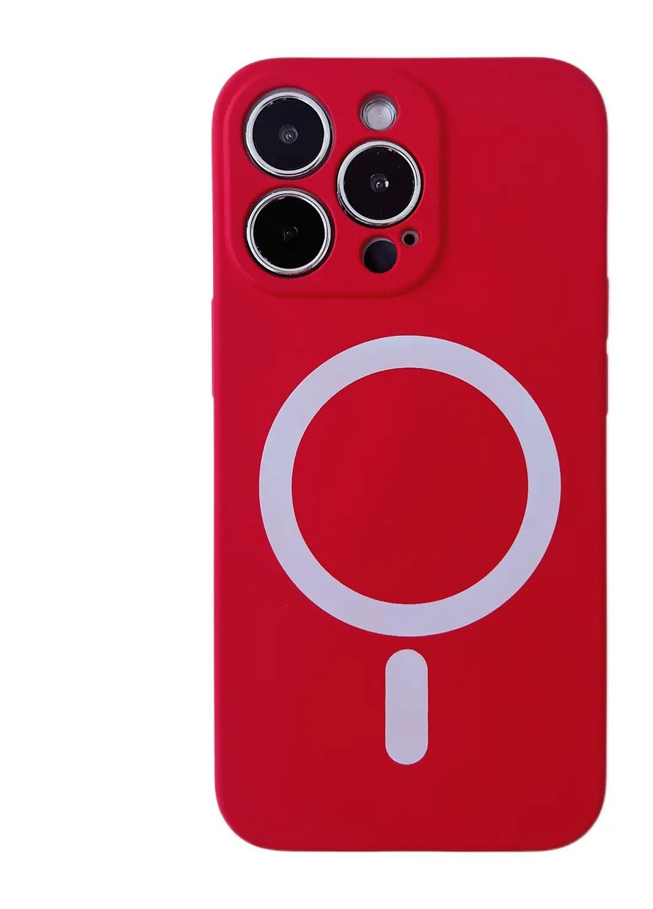 Силиконовый Чехол Silicone Case Закрытая камера с MagSafe для iPhone 12 Pro Max Красный No Brand (255457090)