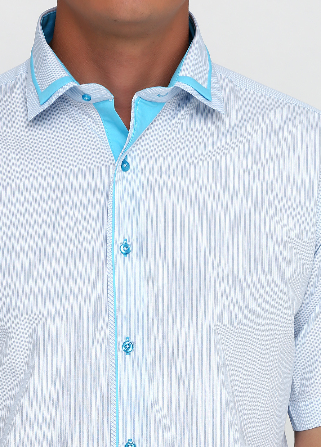 Светло-голубой кэжуал рубашка в полоску DIEGO BENETTI