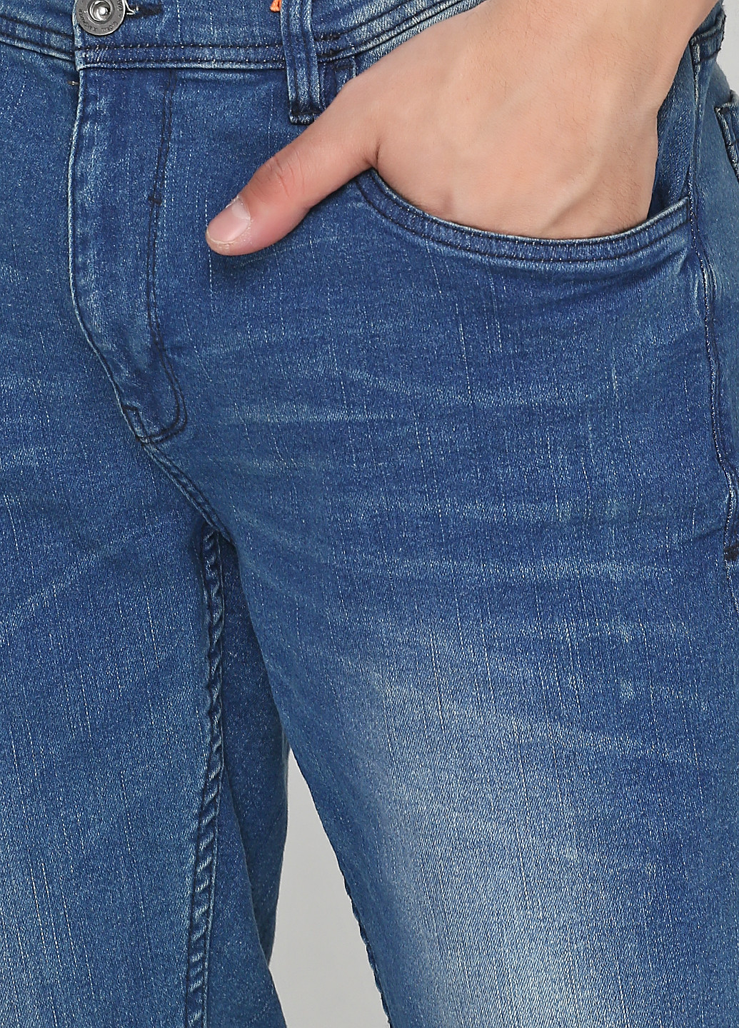 Синие демисезонные со средней талией джинсы Blend