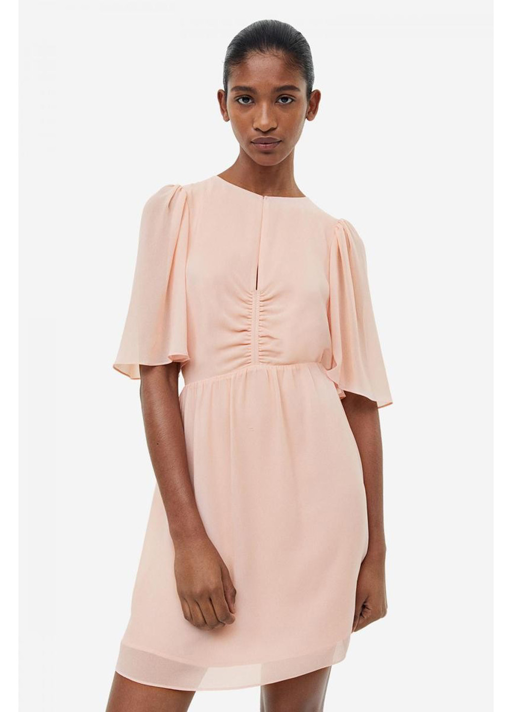 Пудрова кежуал сукня H&M однотонна
