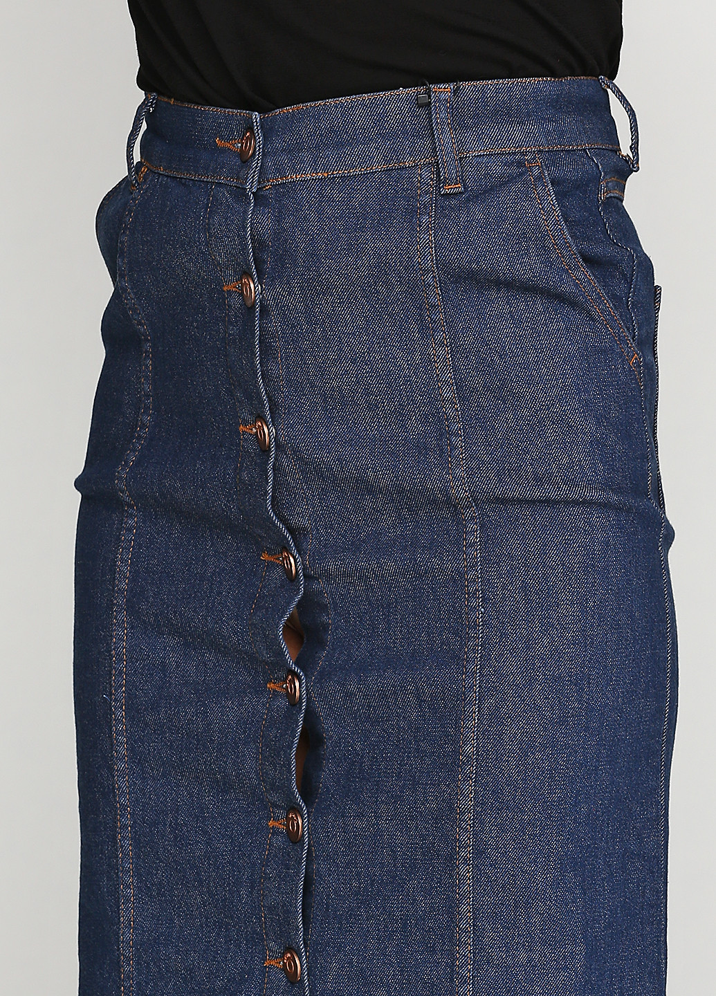 Темно-синяя джинсовая однотонная юбка Gestuz миди