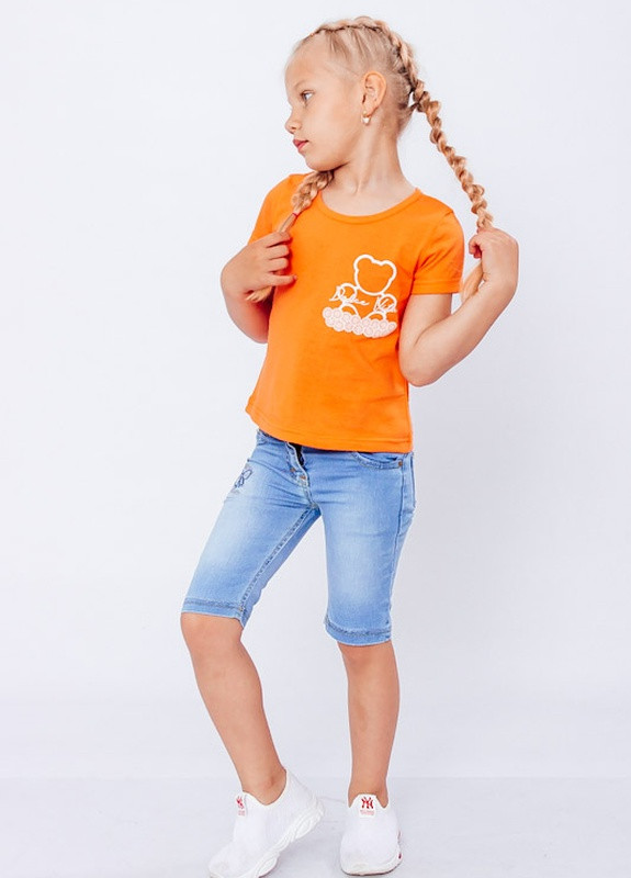 Помаранчева літня футболка для дівчинки Носи своє