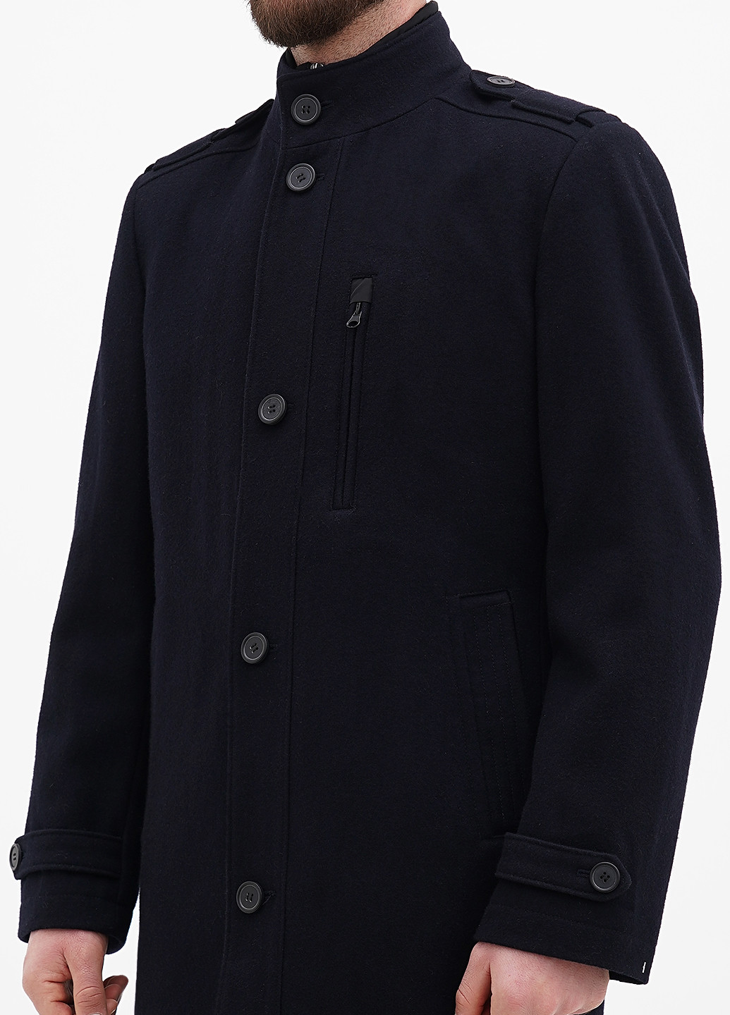 Темно-синее демисезонное Пальто однобортное Thomas Goodwin