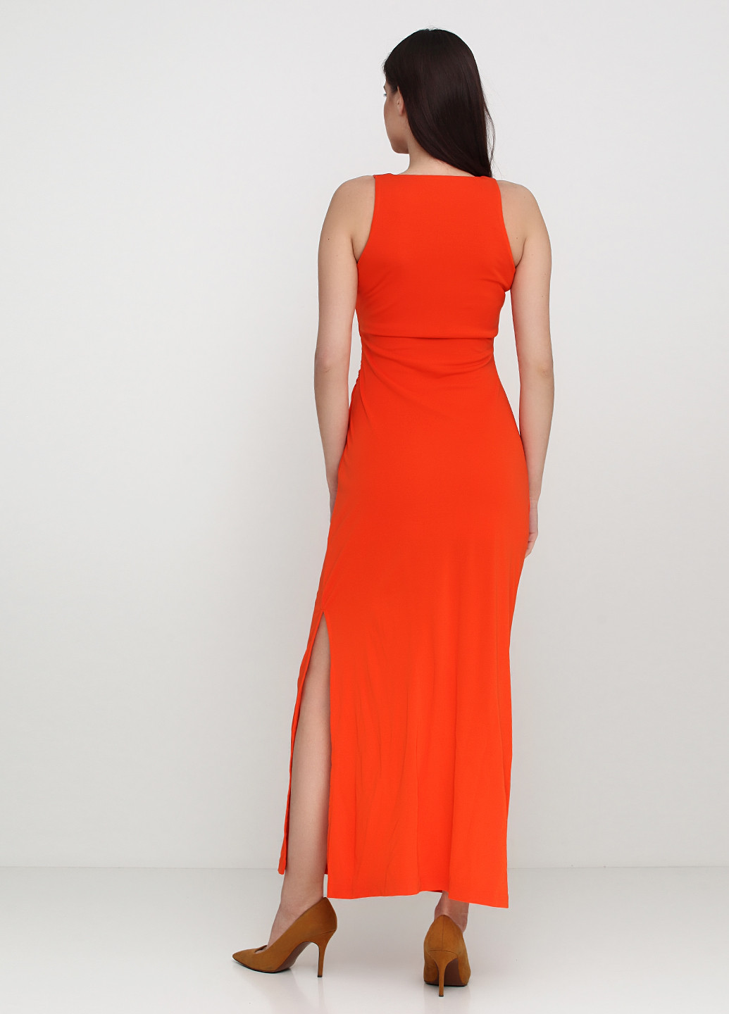 Оранжевое кэжуал платье Ralph Lauren однотонное
