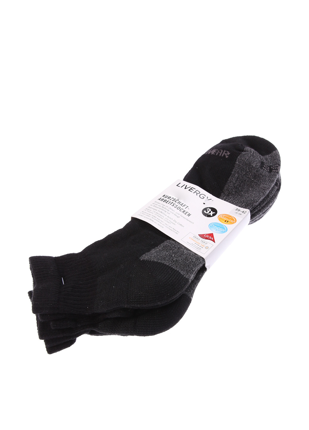 Шкарпетки (3 пари) Livergy однотонні чорні повсякденні