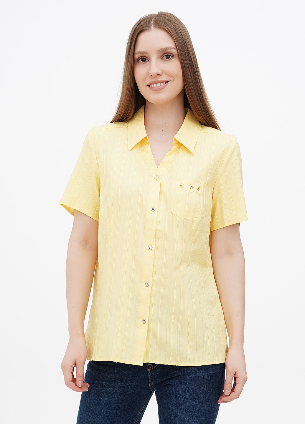 Желтая кэжуал рубашка в полоску Collection L