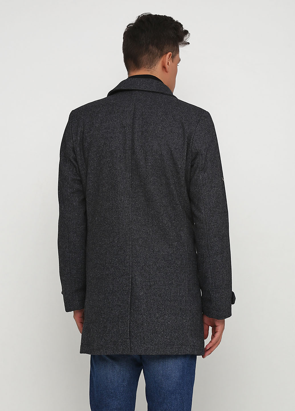 Темно-сіре демісезонне Пальто без капюшона Jean Carriere