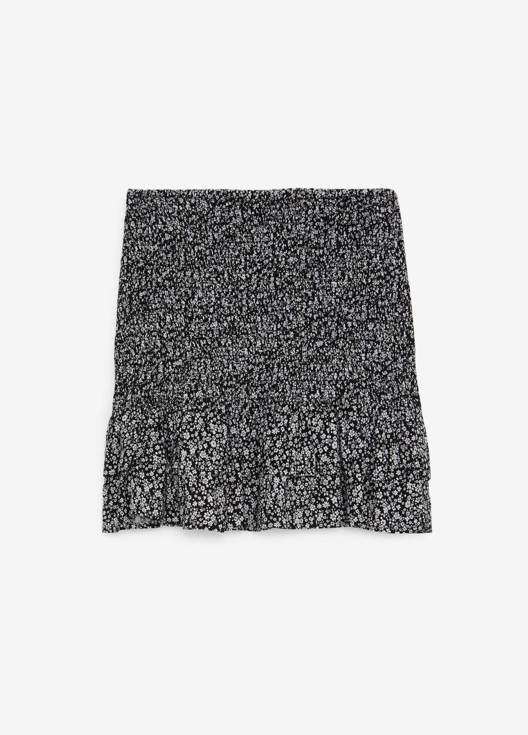 Черно-белая кэжуал цветочной расцветки юбка Jennyfer а-силуэта (трапеция)