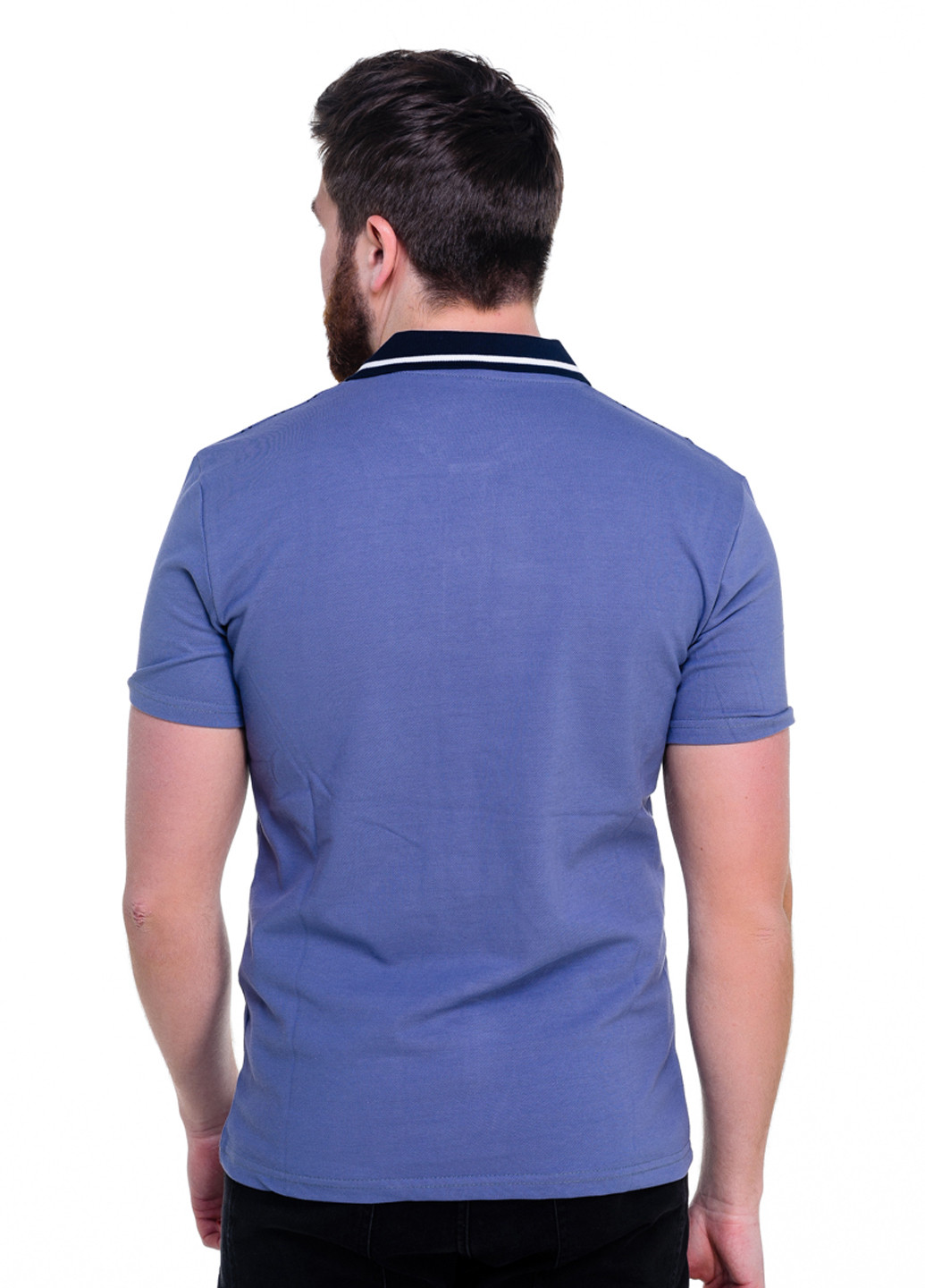 Синяя футболка-поло для мужчин Issa однотонная