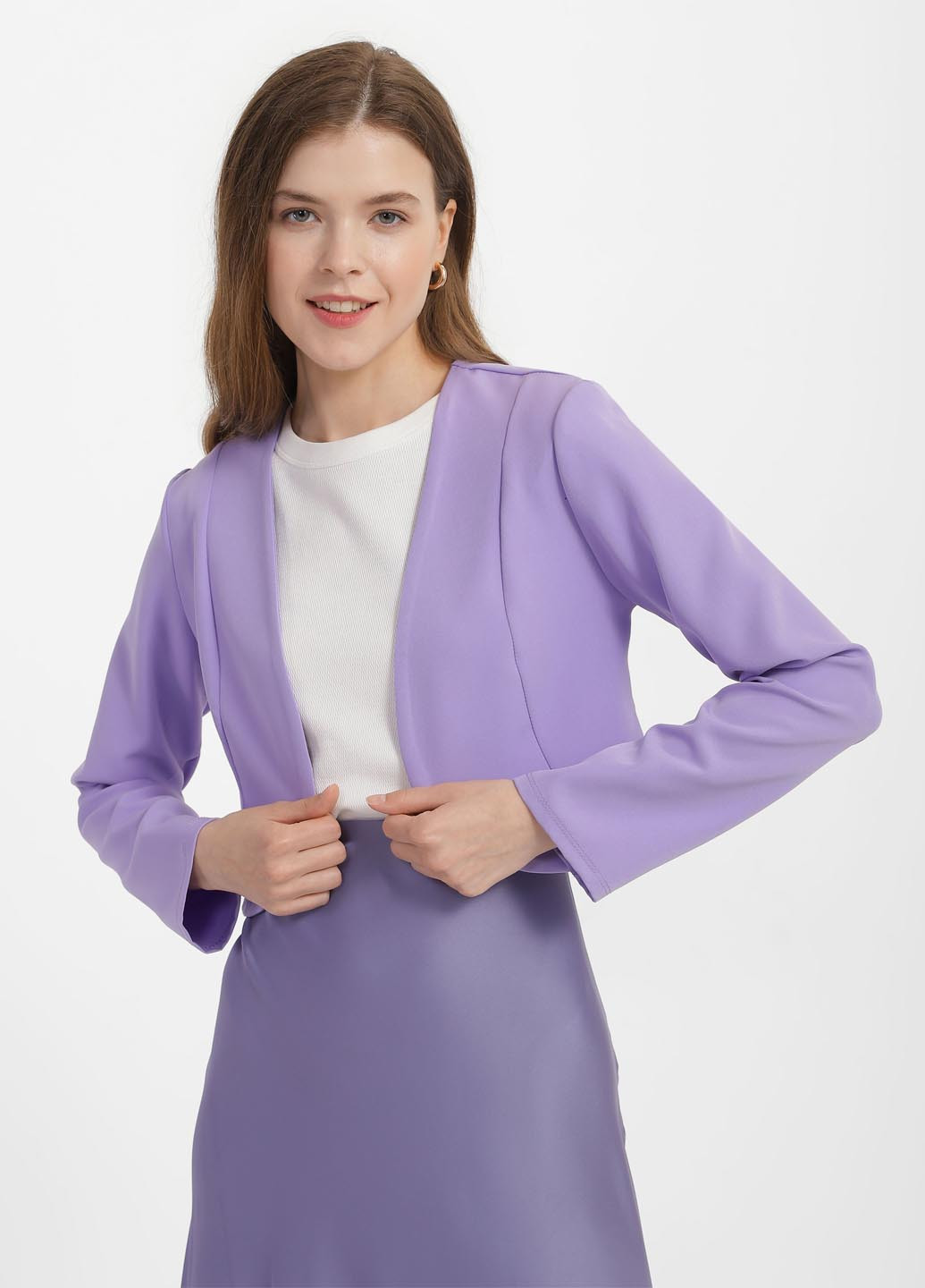 Сиреневый женский жакет Piazza Italia однотонный - летний