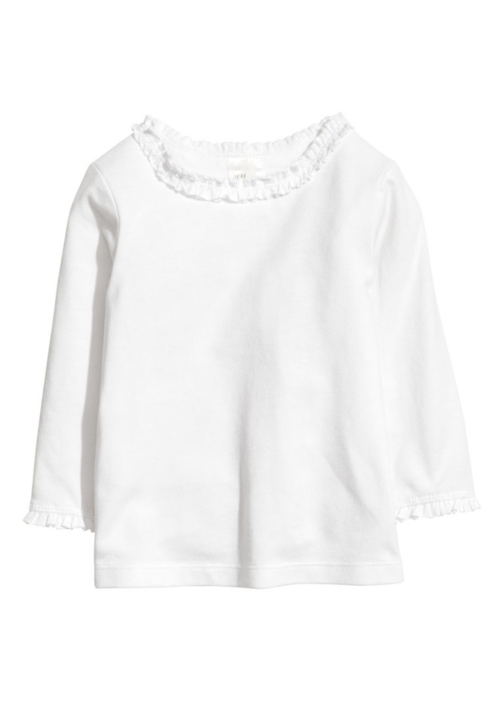 Белая однотонная блузка H&M демисезонная
