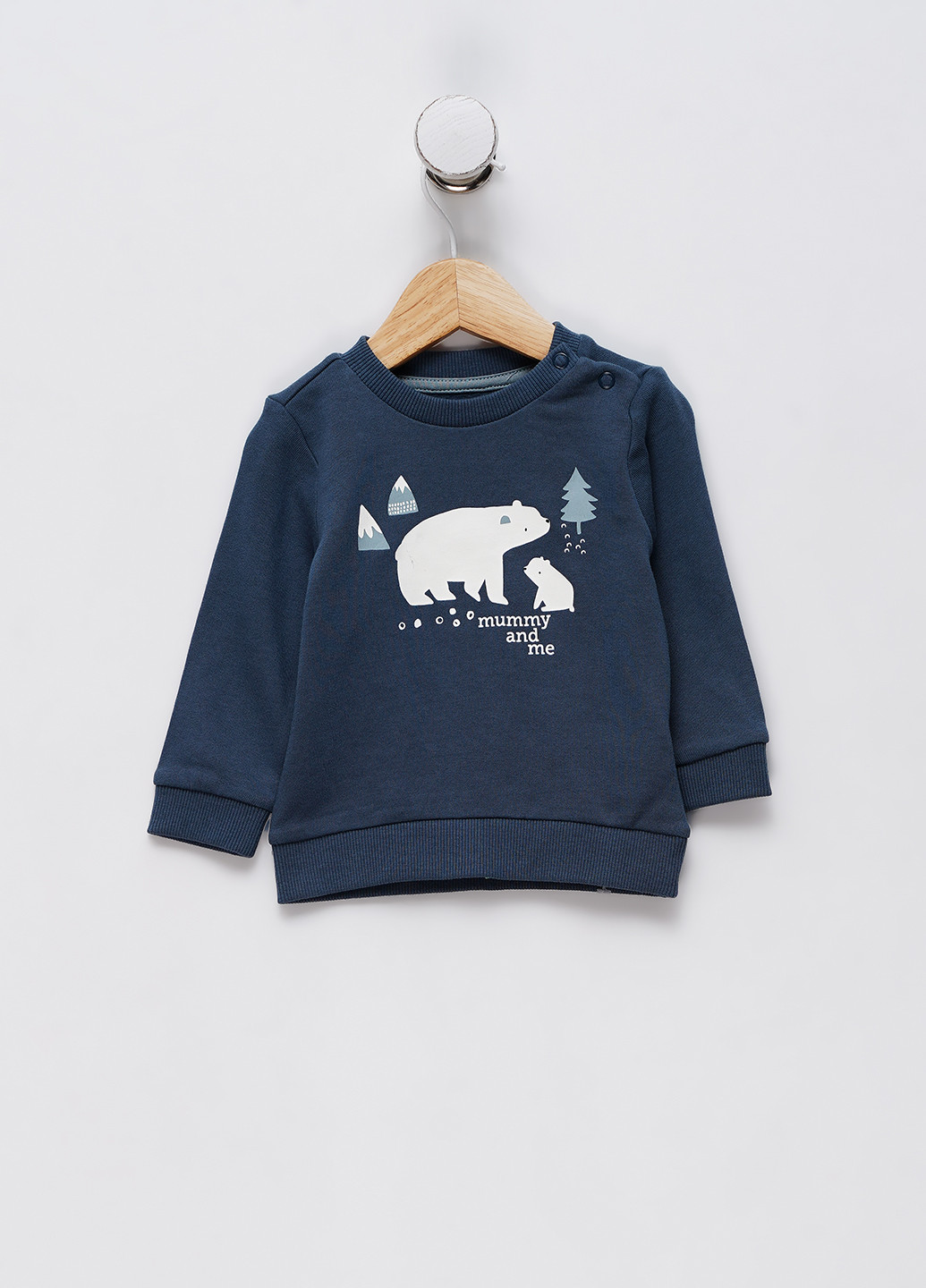 Серо-зеленый свитшот C&A рисунок без декора (334161780)