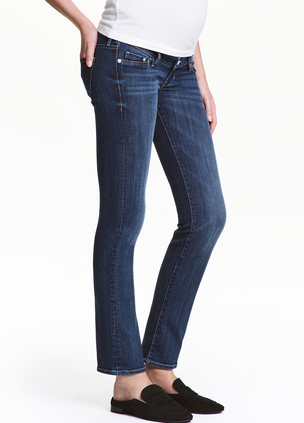 Джинси для вагітних H&M прямі комбіновані джинсові