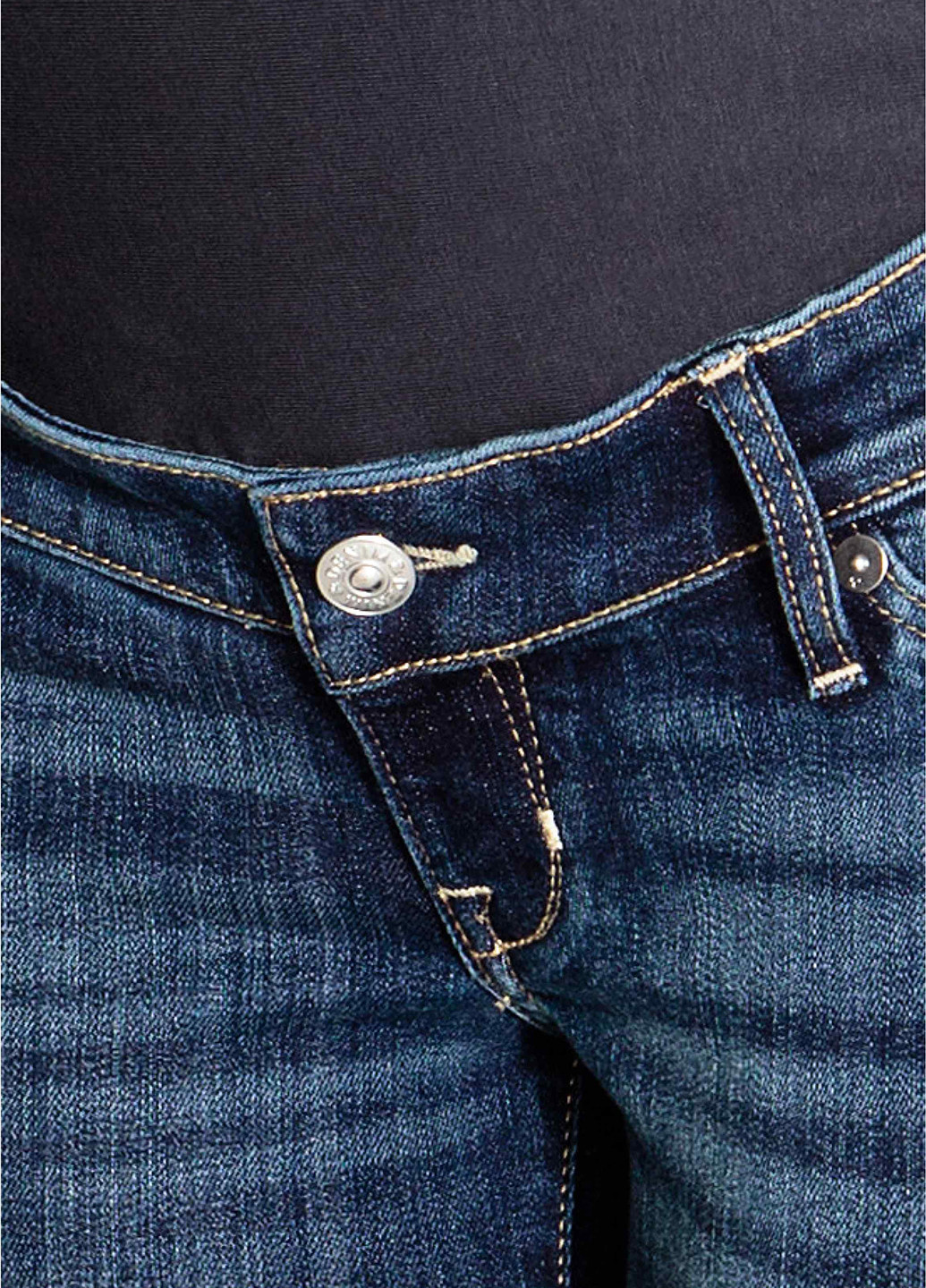 Комбинированные демисезонные прямые джинсы для беременных H&M