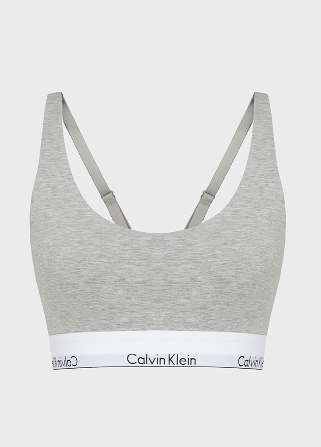 Серый топ бюстгальтер Calvin Klein без косточек хлопок