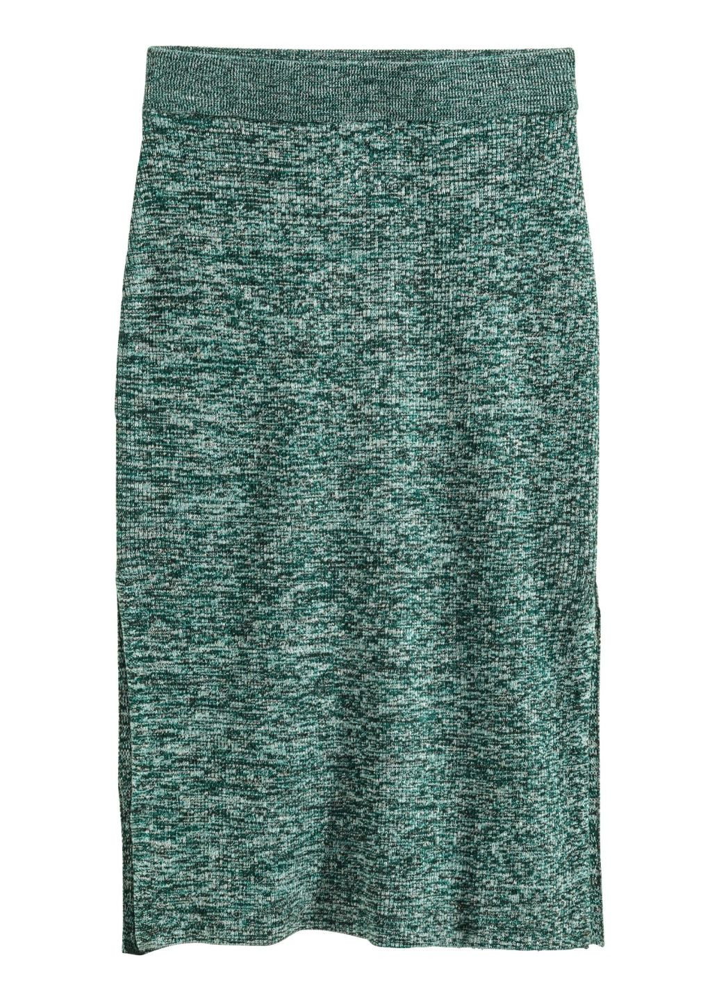 Зеленая кэжуал меланж юбка H&M