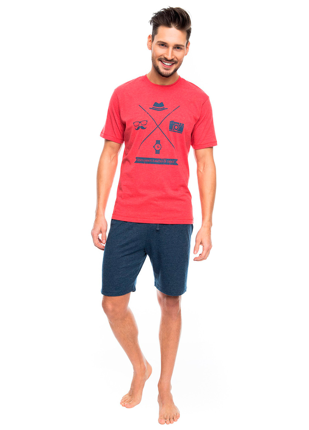 Червоний демісезонний комплект (футболка, шорти) Rossli