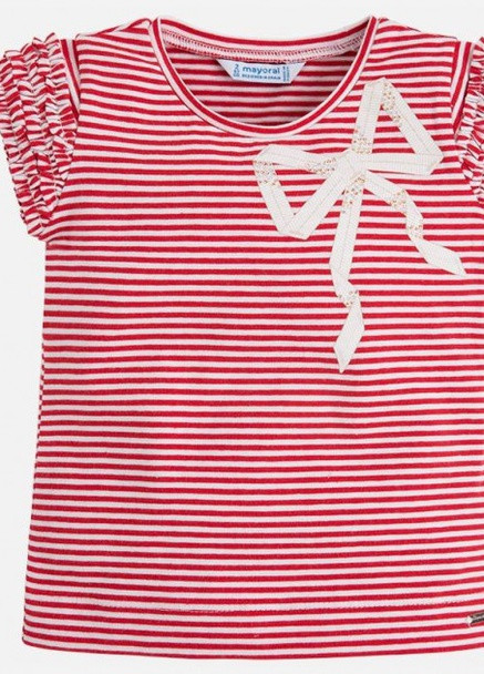 Красная летняя футболка для девочки (3006) Mayoral
