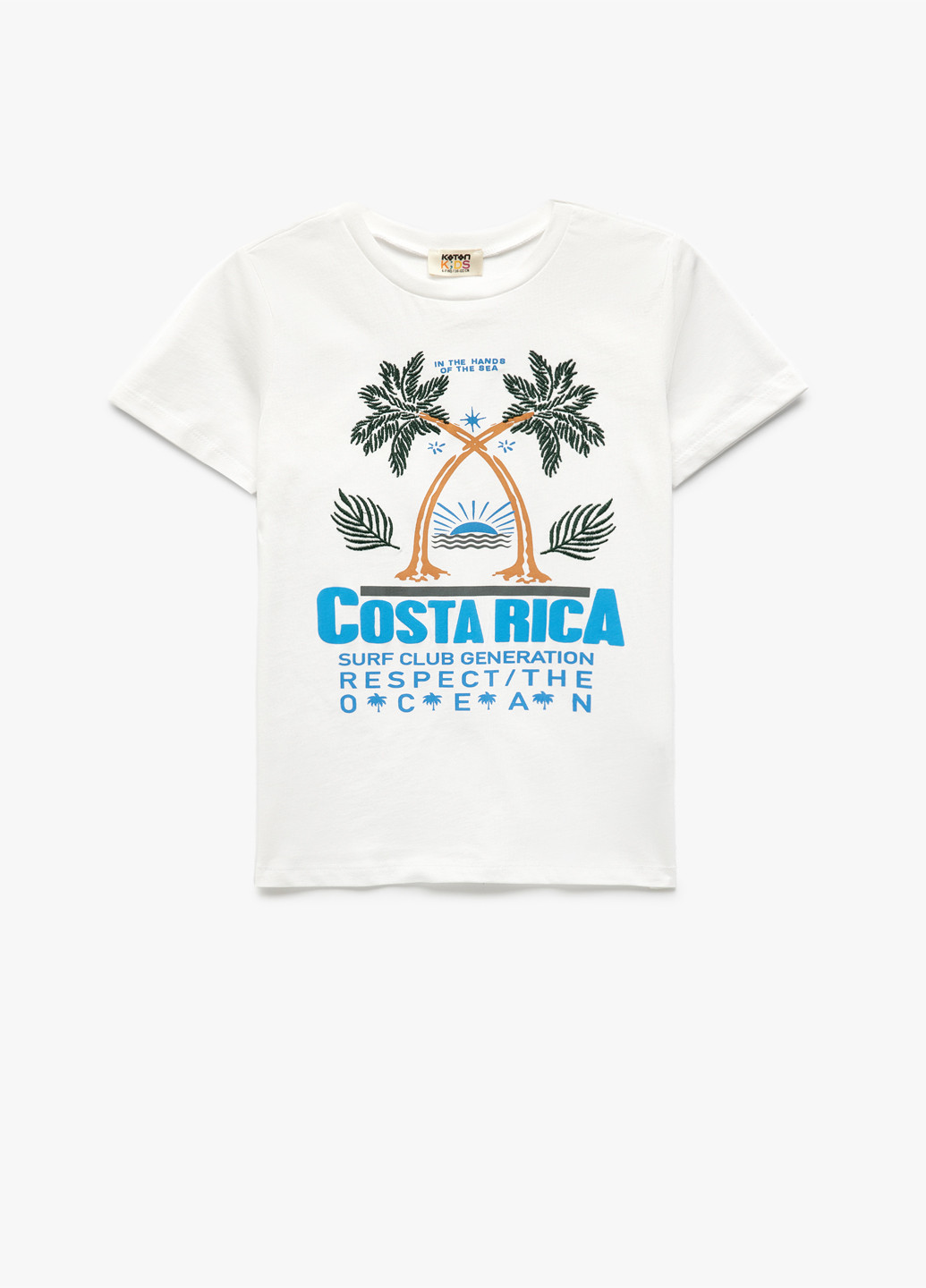 Белая демисезонная футболка KOTON