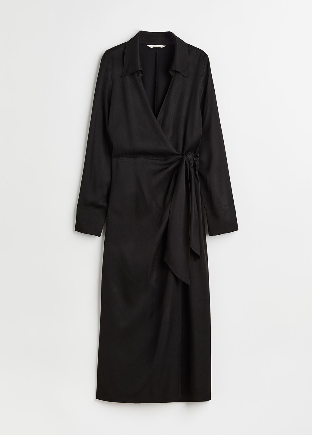 Чорна коктейльна сукня на запах H&M однотонна
