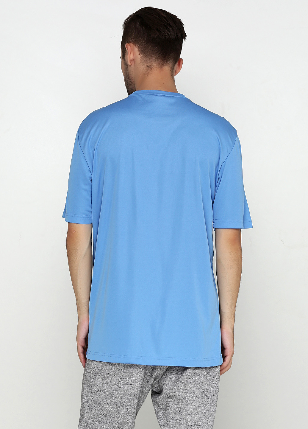 Голубая летняя футболка с коротким рукавом SPORT TEK
