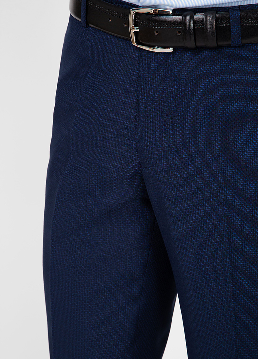 Темно-синие классические демисезонные зауженные брюки NAVI