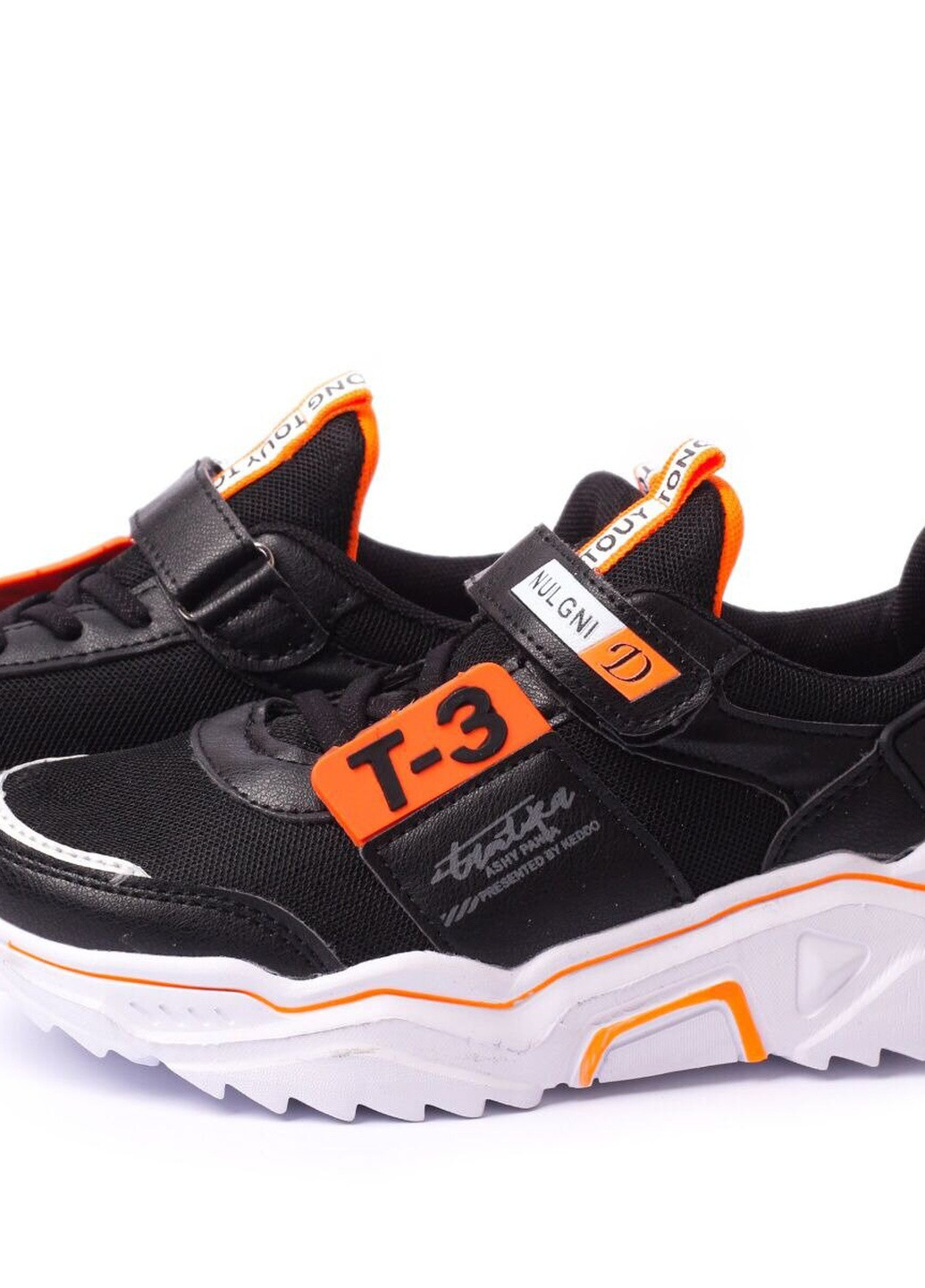 Оранжевые демисезонные кроссовки детские, для мальчика, 35 размер черно-оранжевый 2000903173410 Erra