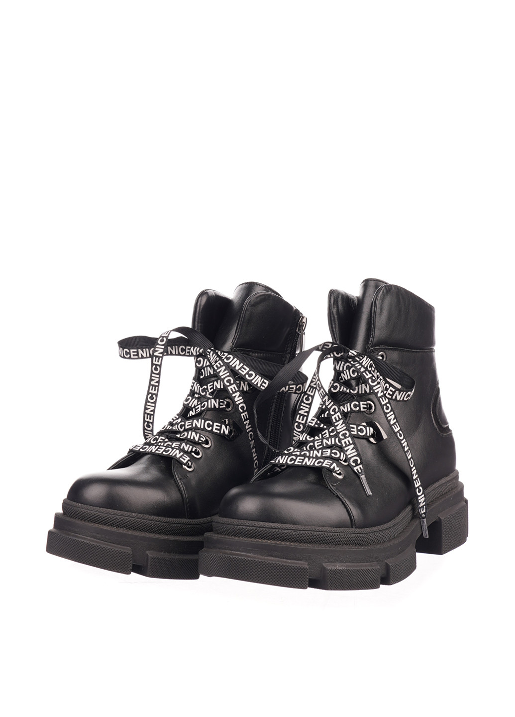 Осенние ботинки No Brand со шнуровкой, на тракторной подошве