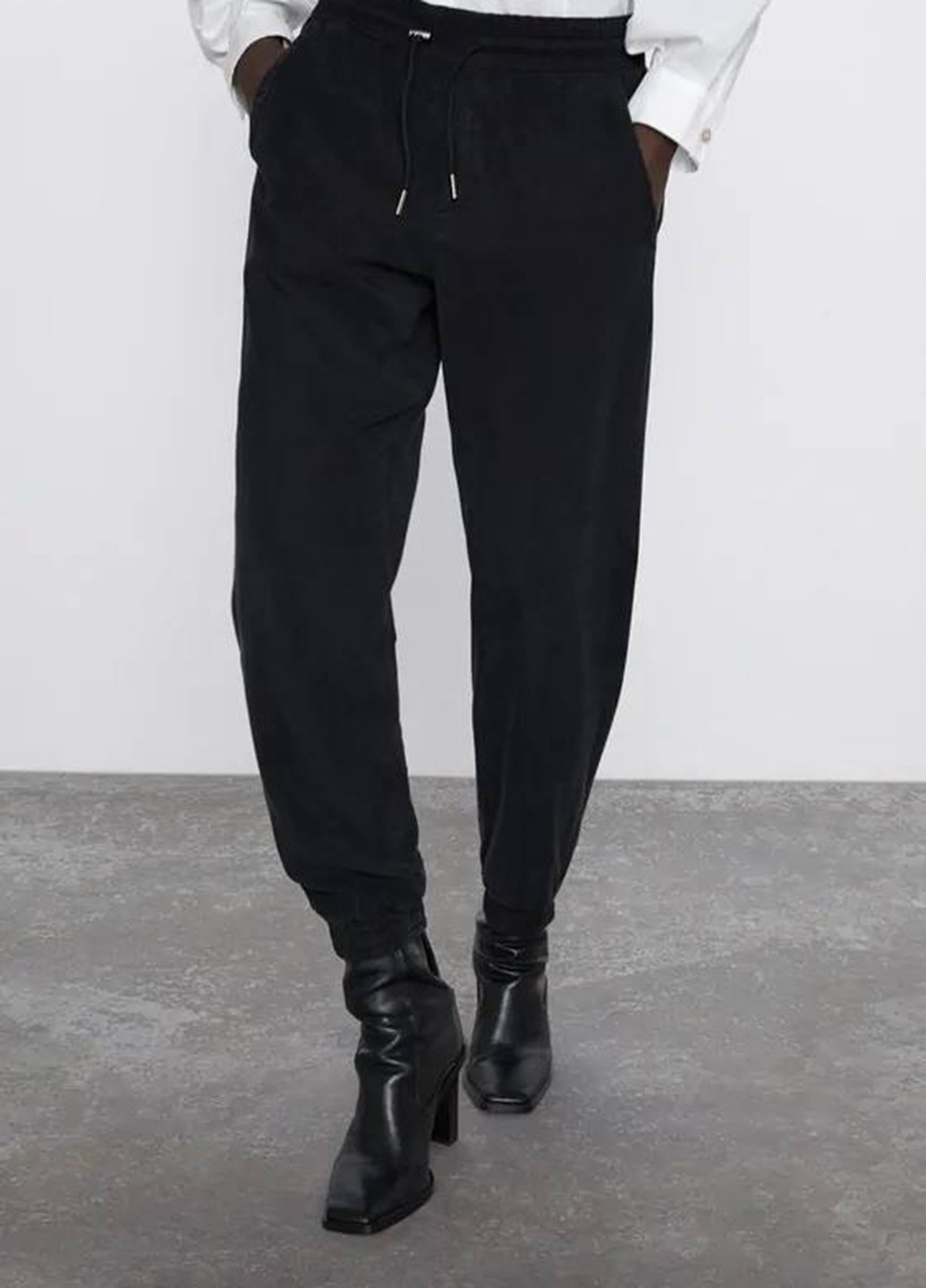 Черные кэжуал демисезонные джоггеры брюки Zara